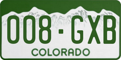 CO license plate 008GXB