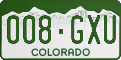CO license plate 008GXU