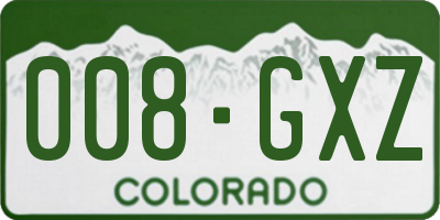 CO license plate 008GXZ