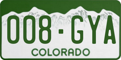 CO license plate 008GYA