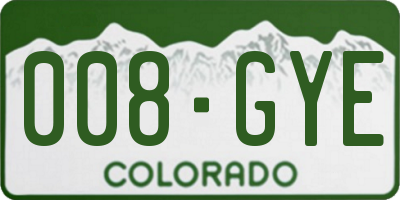CO license plate 008GYE