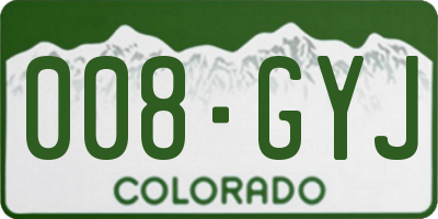 CO license plate 008GYJ