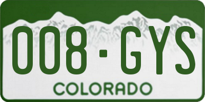 CO license plate 008GYS