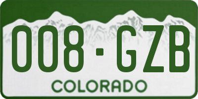 CO license plate 008GZB