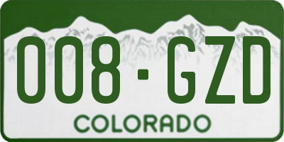 CO license plate 008GZD