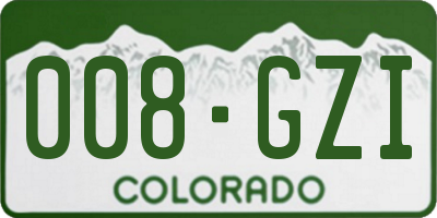 CO license plate 008GZI