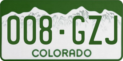 CO license plate 008GZJ