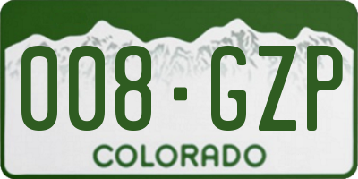 CO license plate 008GZP