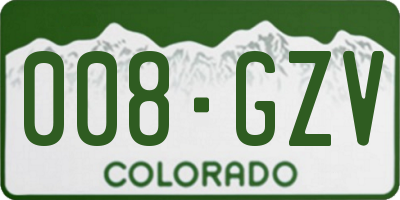CO license plate 008GZV