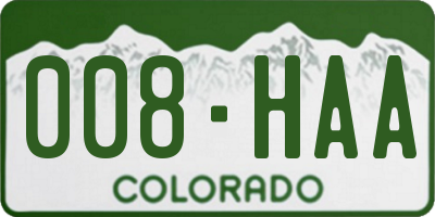 CO license plate 008HAA
