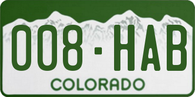 CO license plate 008HAB