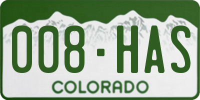 CO license plate 008HAS