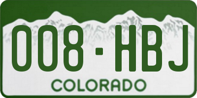CO license plate 008HBJ
