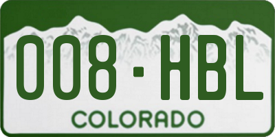 CO license plate 008HBL