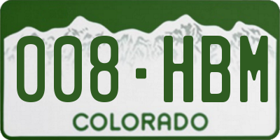 CO license plate 008HBM