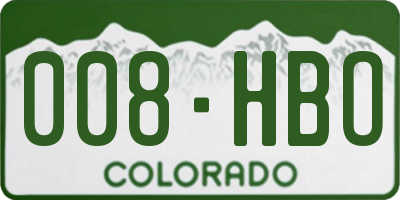 CO license plate 008HBO