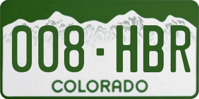 CO license plate 008HBR