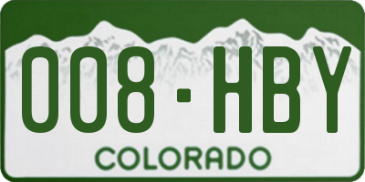 CO license plate 008HBY
