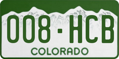 CO license plate 008HCB