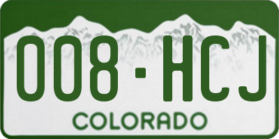CO license plate 008HCJ