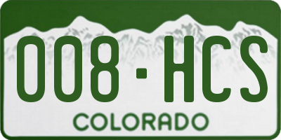 CO license plate 008HCS