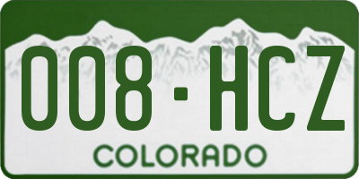 CO license plate 008HCZ