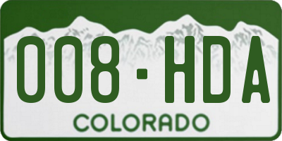 CO license plate 008HDA