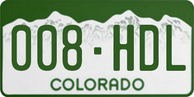 CO license plate 008HDL