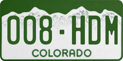 CO license plate 008HDM