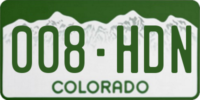CO license plate 008HDN