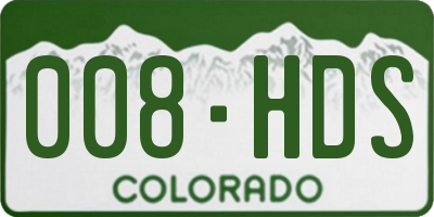 CO license plate 008HDS