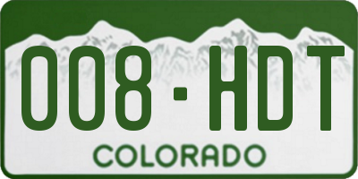 CO license plate 008HDT