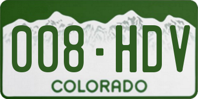CO license plate 008HDV