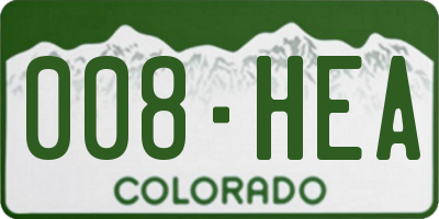 CO license plate 008HEA