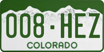 CO license plate 008HEZ