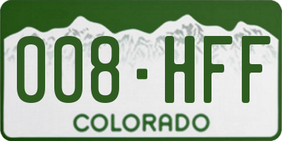 CO license plate 008HFF