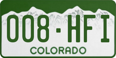 CO license plate 008HFI