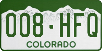 CO license plate 008HFQ