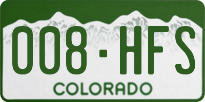 CO license plate 008HFS