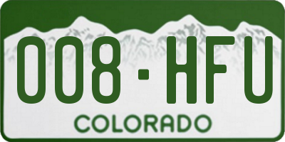 CO license plate 008HFU