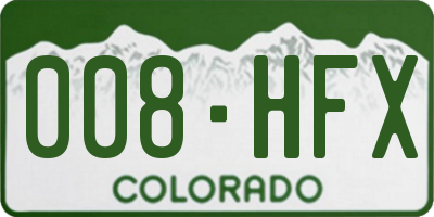 CO license plate 008HFX