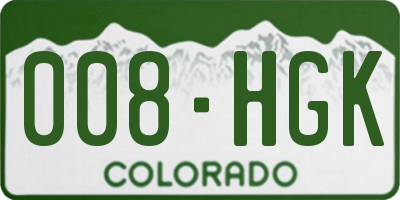 CO license plate 008HGK