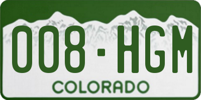 CO license plate 008HGM