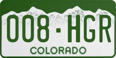 CO license plate 008HGR