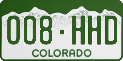 CO license plate 008HHD