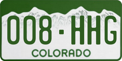 CO license plate 008HHG