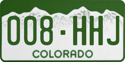 CO license plate 008HHJ