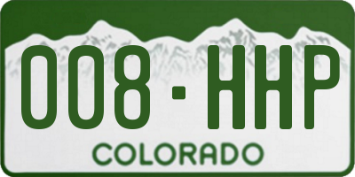 CO license plate 008HHP