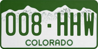 CO license plate 008HHW