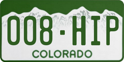 CO license plate 008HIP